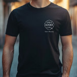 Företag Logotyp Namn | Personal inom svart affärsv T Shirt<br><div class="desc">En vanlig svart affärsmodell i anpassningsbar i ett modernt minimalistiskt stil som lätt kan uppdateras med företagets logotyp och text. Om du behöver hjälp med att anpassa den här produkten kontaktar du mig med hjälp av meddelandeknappen nedan så hjälper jag lycklig.</div>