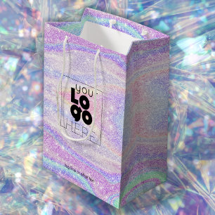 Företag Logotyp Ombre Iridescent Glitter Papper Sm