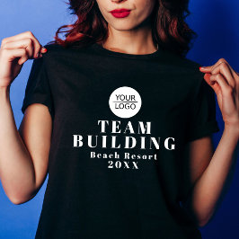 Företag Logotyp Team byggnad Black T Shirt