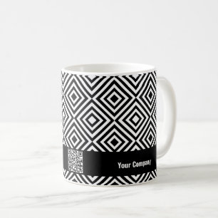 Företag Namn QR-kodwebbplats Black & White Mönster Kaffemugg
