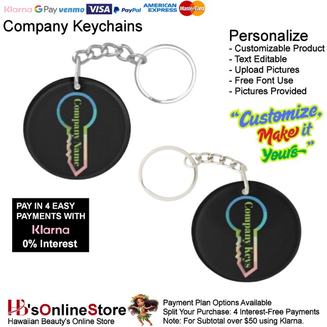 Företag Nycklar Nyckelring Anpassningsbar Mall (Company or Household Circle Double Sided key Keychain.)