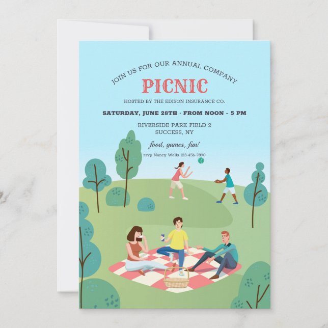 Företag Picnic Inbjudningar (Framsida)