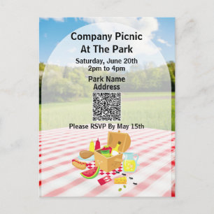 Företag Picnic Park QR Code Little Ants Inbjudan Vykort