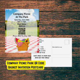 Företag Picnic Park QR-koden Basket Inbjudan Vykort