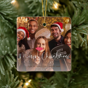 Företag QR-kod Foto God jul Giveaway Julgransprydnad Keramik