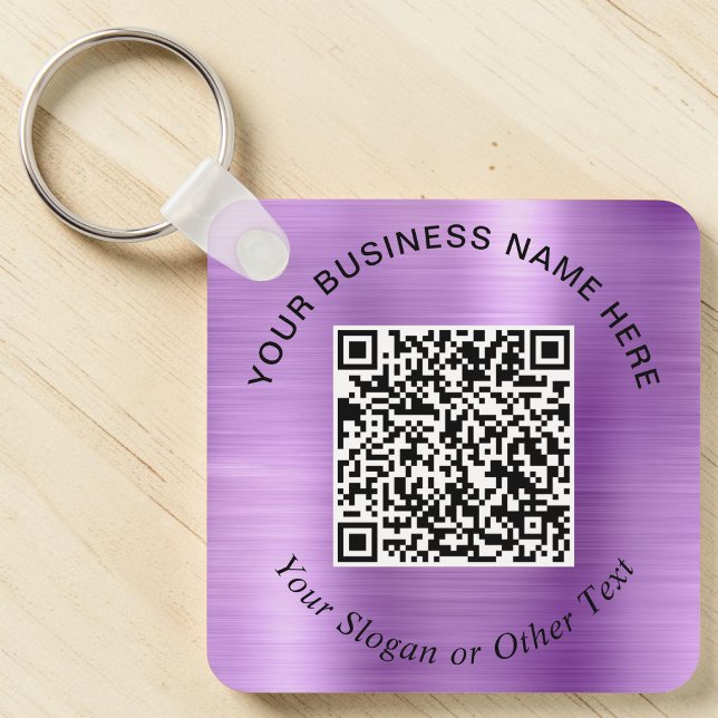 Företag QR-kod Kampanj Lila Nyckelring (Business QR Code Promotional Purple Keychain)