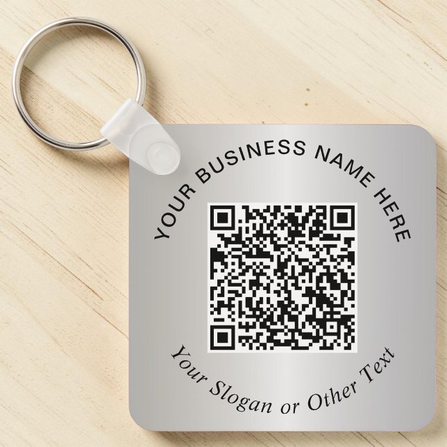 Företag QR-kod Kampanj Silver Nyckelring (Business QR Code Promotional Silver Keychain)