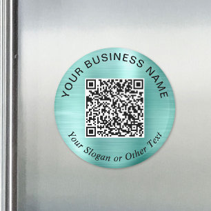 Företag QR-kod Kampanj Teal Mint Grön Magnet