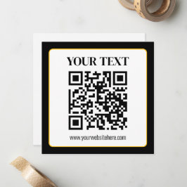 Företag QR-kod med topp- och botten text, svart oc Anteckningskort