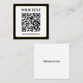 Företag QR-kod med topp- och botten text, svart oc Fyrkantigt Visitkort