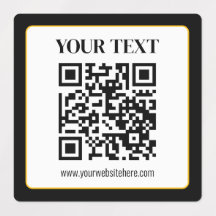 Företag QR-kod med topp- och botten text, svart oc