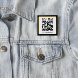 Företag QR-kod med topp- och botten text, svart oc Knapp