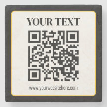 Företag QR-kod med topp- och botten text, svart oc