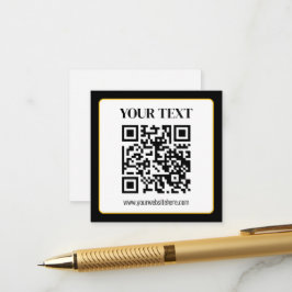 Företag QR-kod med topp- och botten text, svart oc Tilläggskort