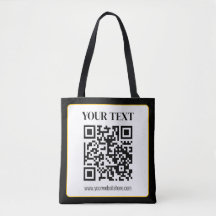 Företag QR-kod med topp- och botten text, svart oc