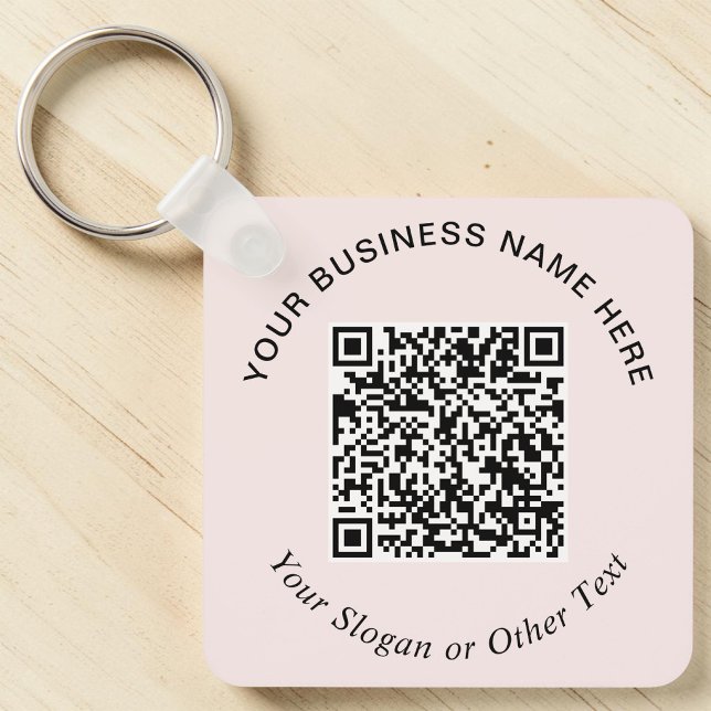 Företag QR-kod Rosa Kampanj Nyckelring (Business QR Code Pink Promotional Keychain)