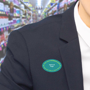 Företag Varumärke Teal Oval Namnskylt Namnbricka
