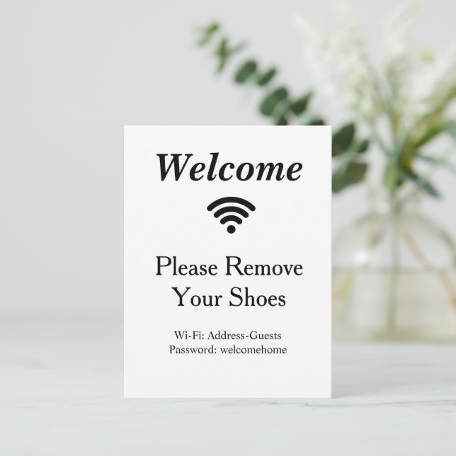 Företag Wifi Modern Nätverk Fotsign Vykort (Stående Fram)