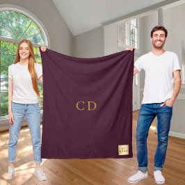 Företaget Burgundy Corporate logotyp Mongram lyxur Fleecefilt