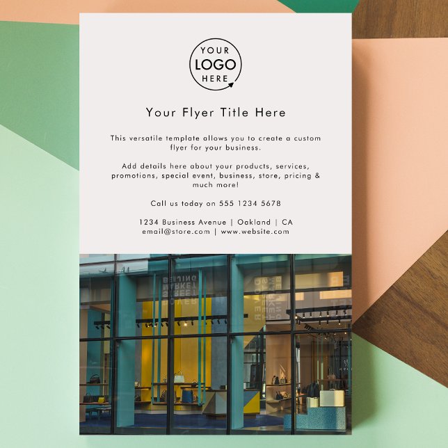 Företagets fotoflyer | Vita marknadsföringsreklamf Flygblad (Upload your logo and photo for a polished professional marketing flyer)