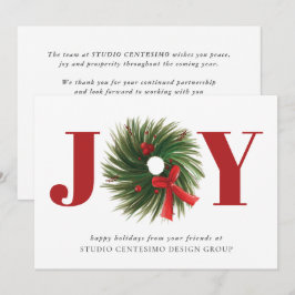 Företagets JOY Watercolor Wand Red-kort för Helgda Julkort