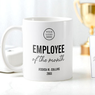 Företagets logotyp Affärsmedarbetare Månadens anst Kaffemugg