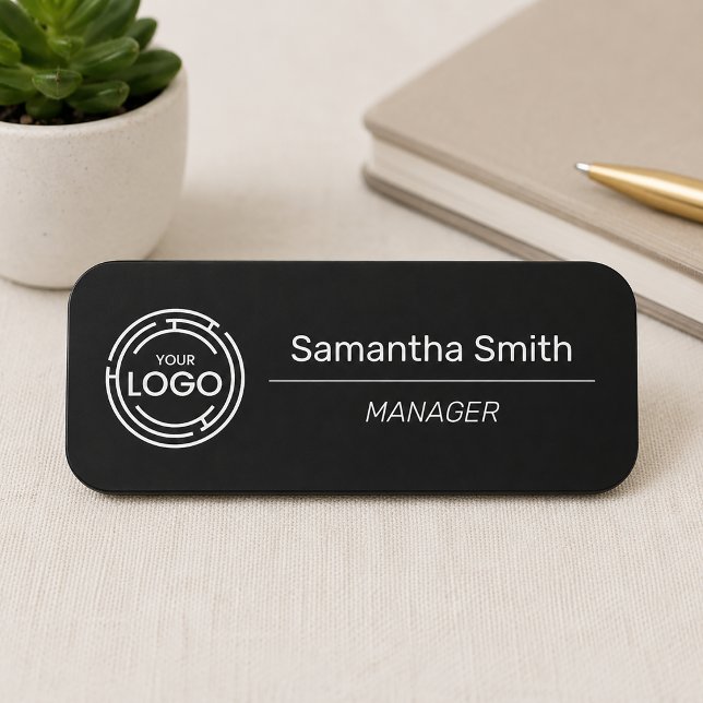 Företagets logotyp Anställd Namnbricka (Employee Name Tag with Logo)