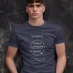 Företagets Logotyp, anställd vid filialkontor Namn T Shirt<br><div class="desc">En enkel affärsmall för marinen i anpassningsbar i ett modernt minimalistiskt stil som lätt kan uppdateras med företagets logotyp och personal namn eller företagsinformation. Om du behöver hjälp med att anpassa den här produkten kontaktar du mig med hjälp av meddelandeknappen nedan så kommer jag att vara lycklig för att hjälpa...</div>