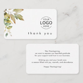 Företagets Logotyp Business Thanksgiving Cards Visitkort