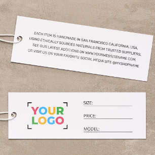 Företagets logotyp Enkla kläder Företag Prislapp Mini Visitkort