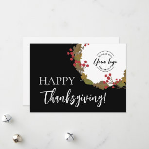 Företagets logotyp Glad tack till Thanksgiving Hös Julkort