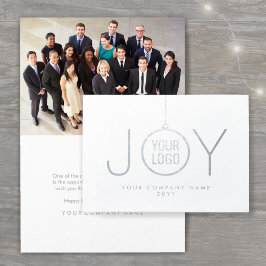 Företagets Logotyp JOY Jul Ornament Helgdag Photo Folierat Kort