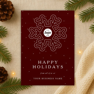 Företagets Logotyp Jul Snowflake Red Julkort