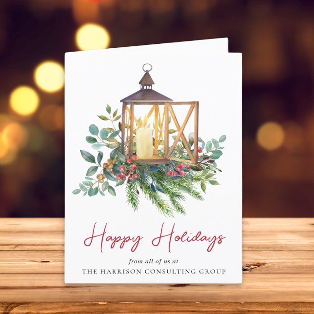 Företagets logotyp jul vattenfärg helgkort (Spread the joy of the season and strengthen business relationships with our elegant holiday card)