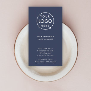 Företagets Logotyp Lodrät av typen "Navy Blue Mi Visitkort