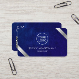 Företagets Logotyp Luxury Royal Blue Leather Visitkort