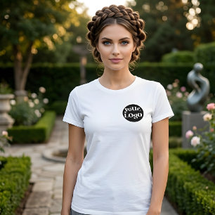 Företagets logotyp märkt fram- och baksida t shirt