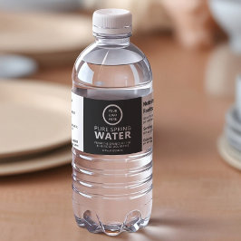 Företagets logotyp minimalistiskt företagsnamn vattenflaskor etikett