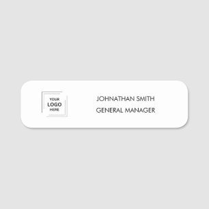Företagets logotyp   Modern anpassad personal bema Namnbricka