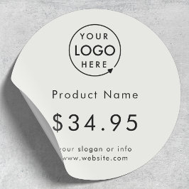 Företagets Logotyp | Modern Grått Product Pris Mär Runt Klistermärke