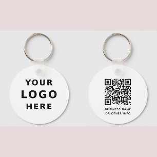 Företagets Logotyp och QR-kod - enkel, minimalisti Nyckelring