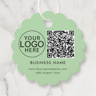Företagets logotyp och QR-kod för företagsaktivite Gåvor Etiketter