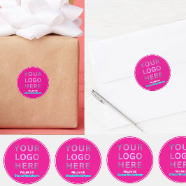Företagets Logotyp och Social-media | Skapa Rosa Runt Klistermärke
