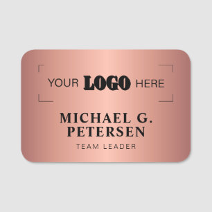 Företagets logotyp professionell anställd falsk ro namnbricka