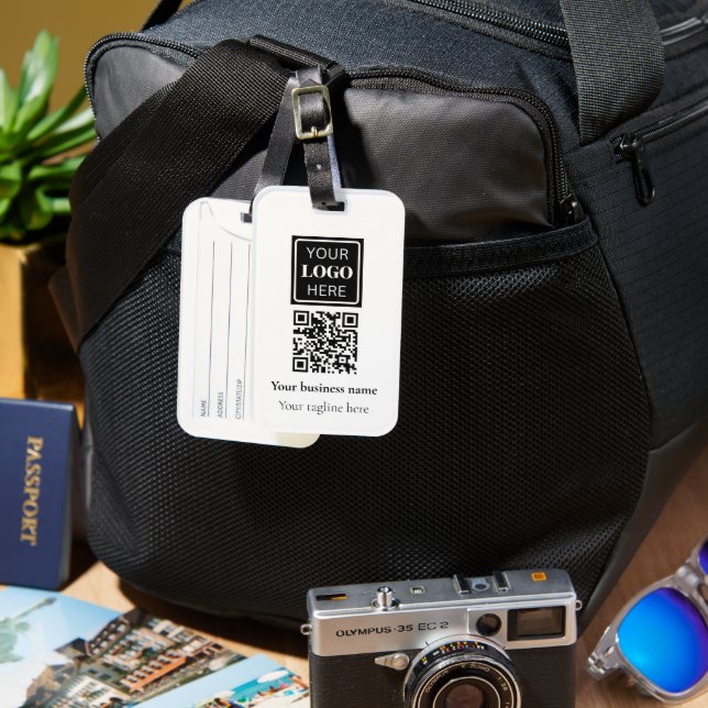 Företagets logotyp QR-kod Bagagebricka (Framsida & Baksida)