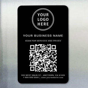 Företagets logotyp QR-kod Kampanj Svart Magnet
