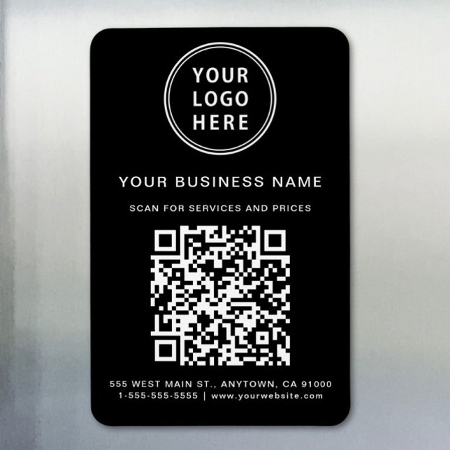 Företagets logotyp QR-kod Kampanj Svart Magnet (Skapare uppladdad)