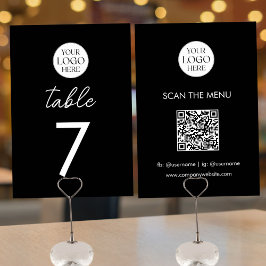 Företagets logotyp QR-kod Meny Modern Minimalistis Bordsnummer