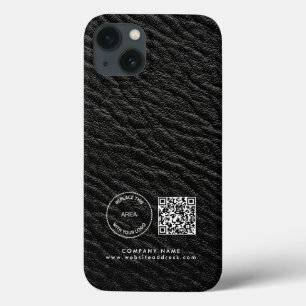 Företagets Logotyp QR-kod Namn Black Faux Leather