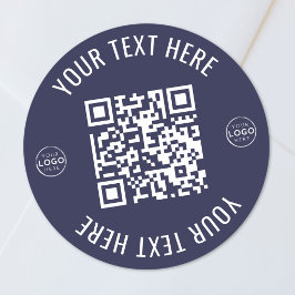 Företagets logotyp QR-kod Runt Klistermärke